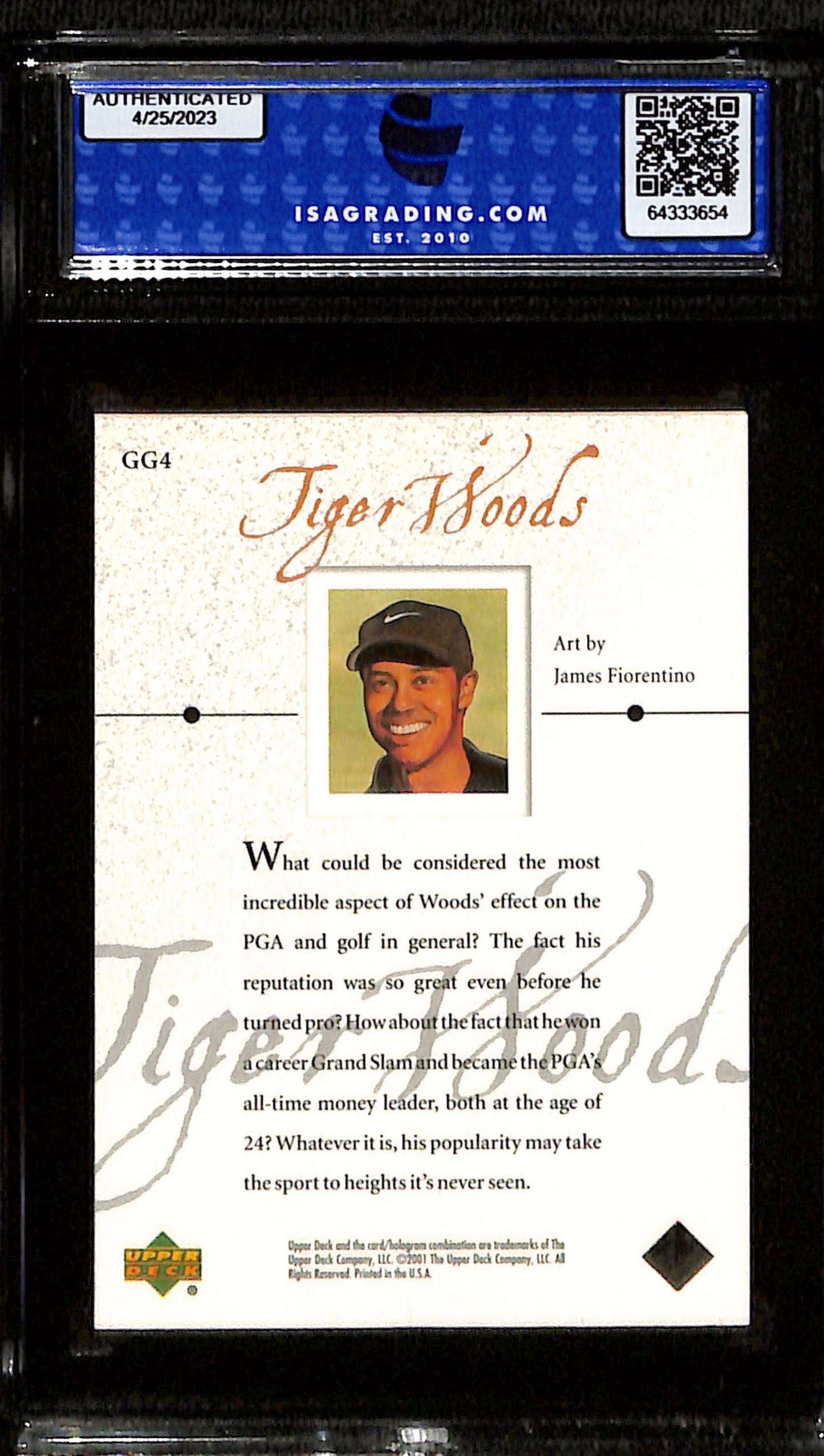 Tiger Woods 2001-02 Upper Deck Golf Gallery #GG4 ISA 10