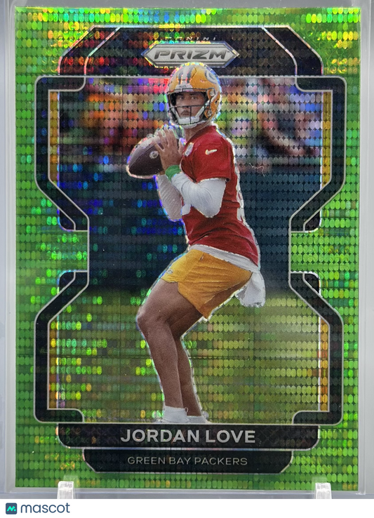 Jordan Love 2021 Panini Prizm Neon Green Pulsar #137