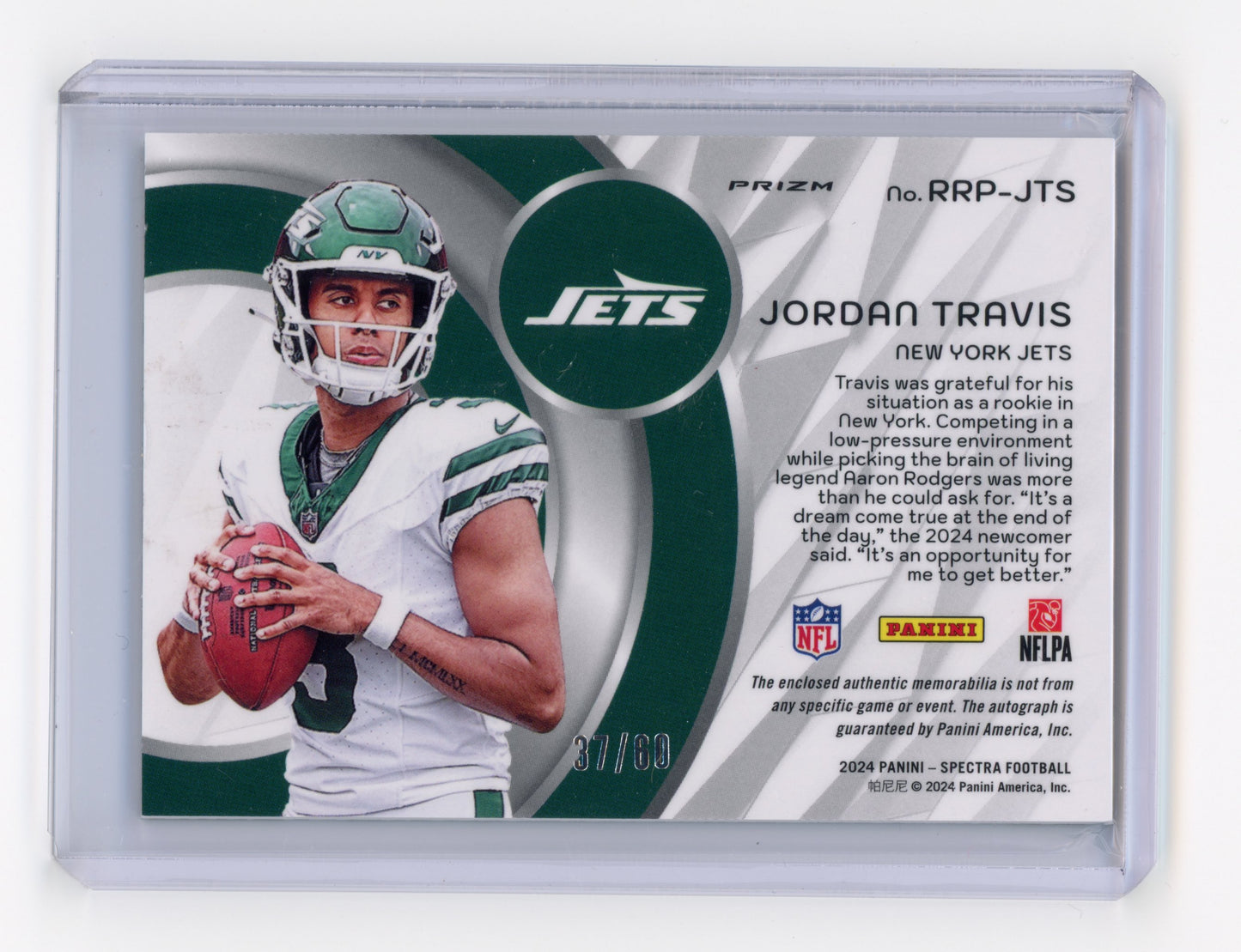 2024 Panini Spectra Jordan Travis Radiant RPA Hyper RC 37/60 #RRP-JTS