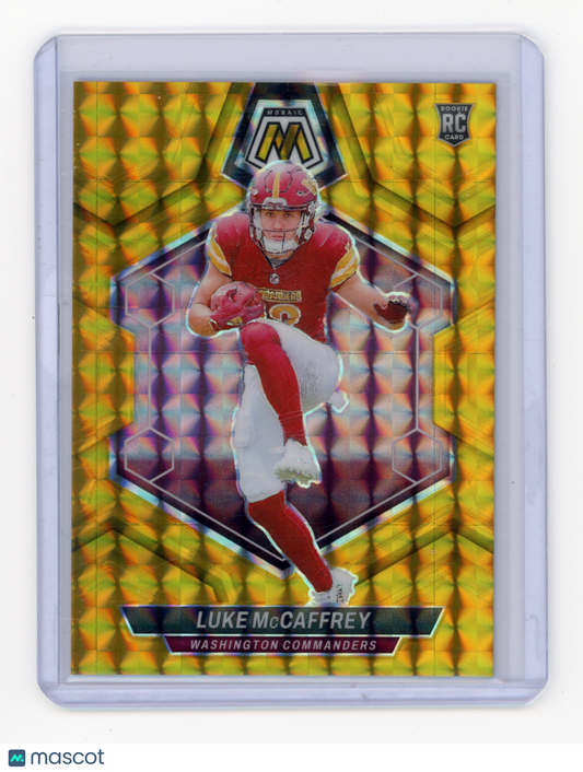2024 Panini Mosaic Luke McCaffrey Gold Mosaic 08/10 RC #376