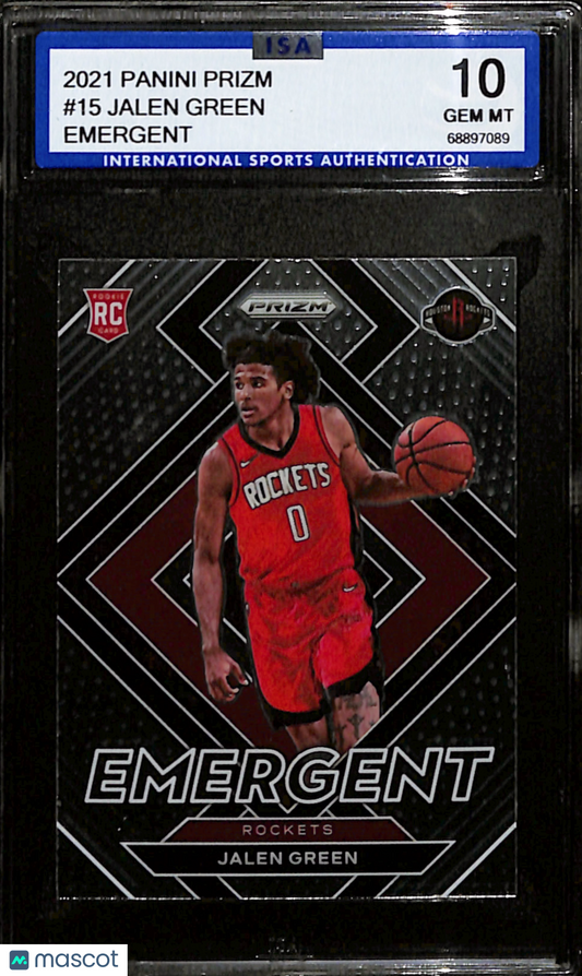 2021-22 Panini Prizm Jalen Green Emergent #15 ISA 10