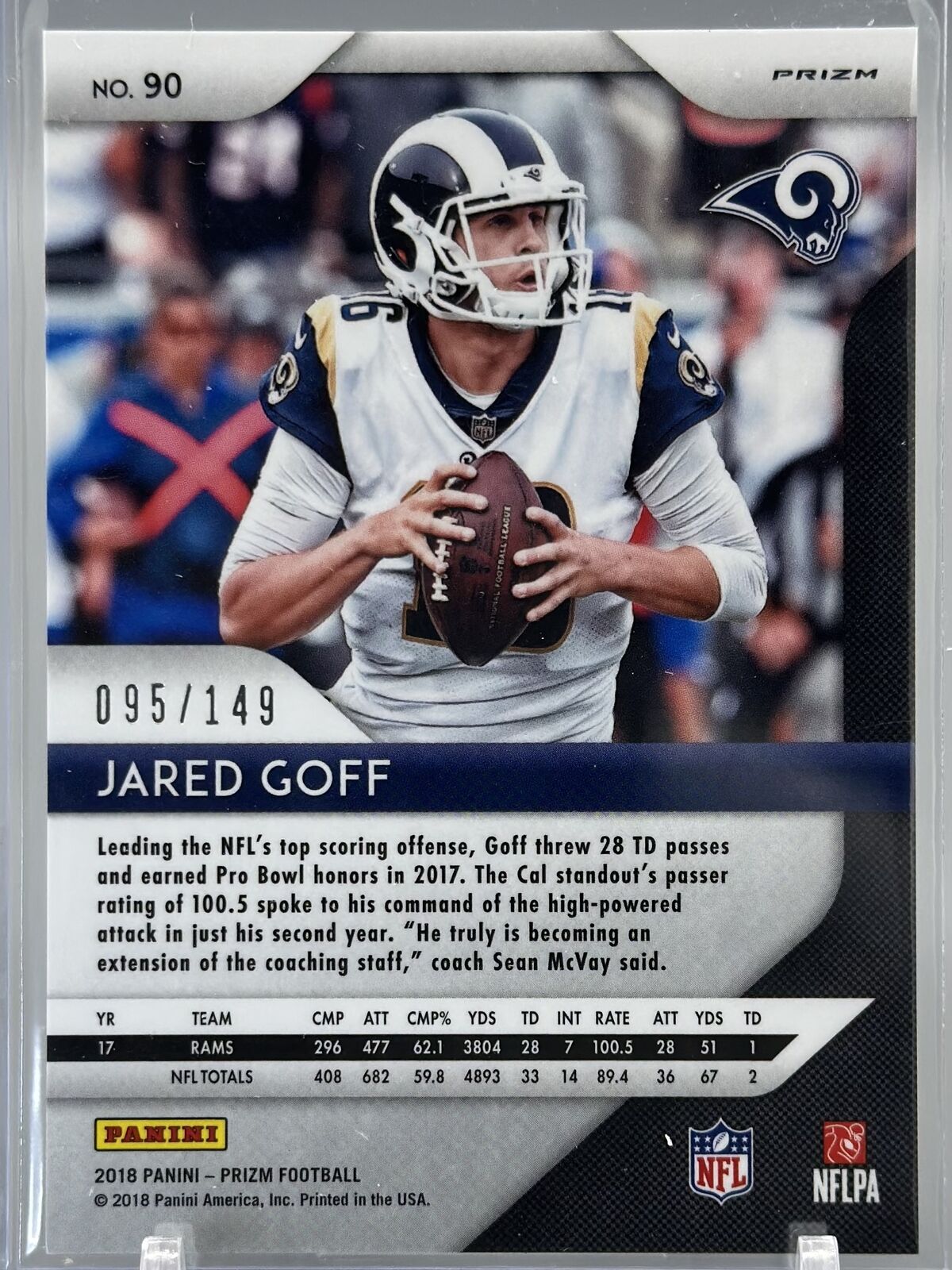 Jared Goff 2018 Panini Prizm Red Wave /149 #124