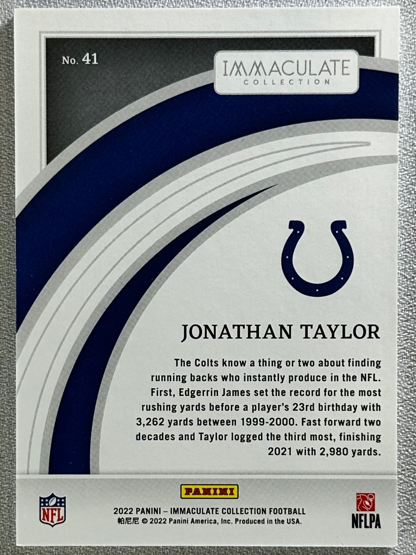 2022 Panini Immaculate Jonathan Taylor Gold /5 #19