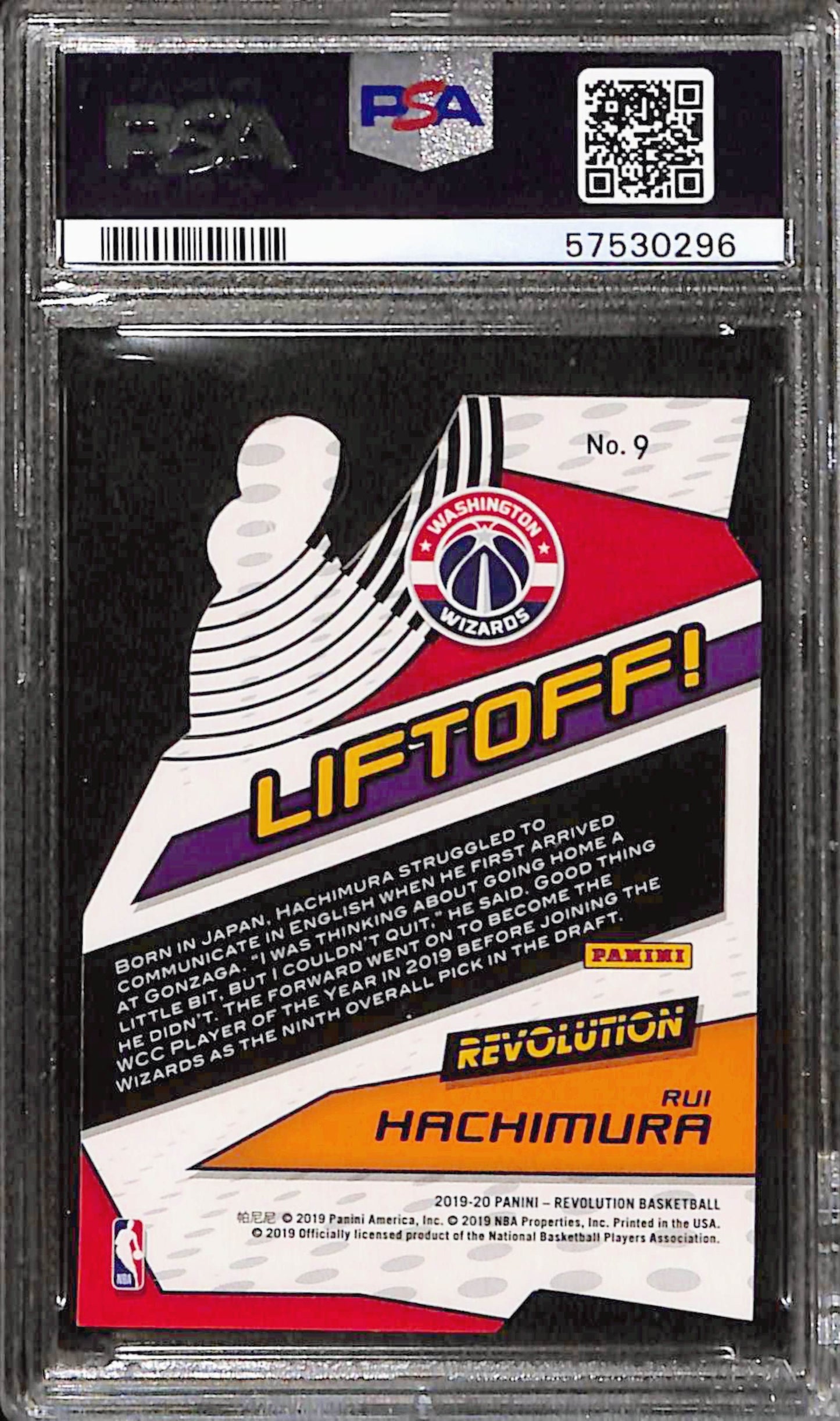 2019-20 Revolution Rui Hachimura Liftoff! #9 PSA 10