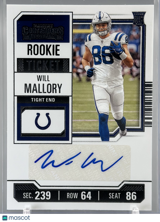 Will Mallory 2022 Panini Contenders Rookie Ticket Auto #267 RC