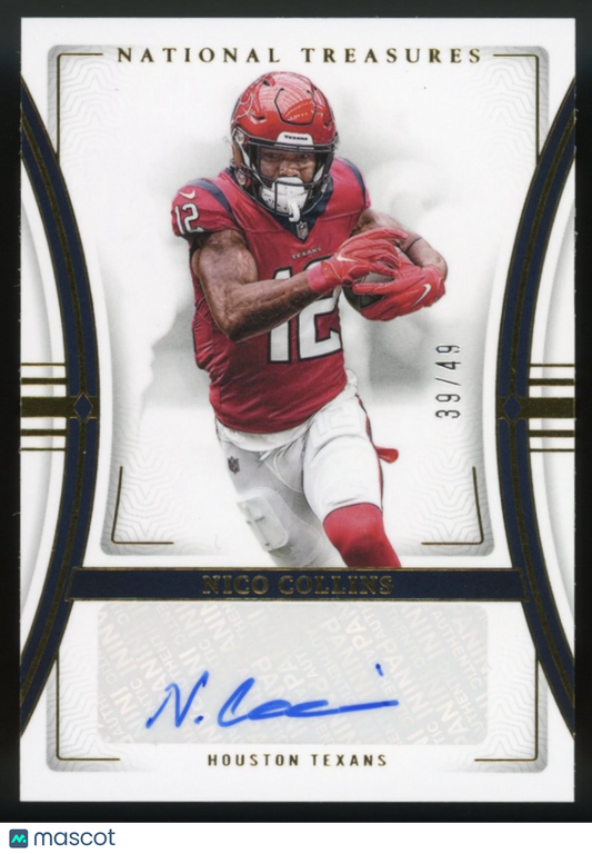 2023 Panini National Treasures Nico Collins Signatures Gold /49 #SIG-NCS