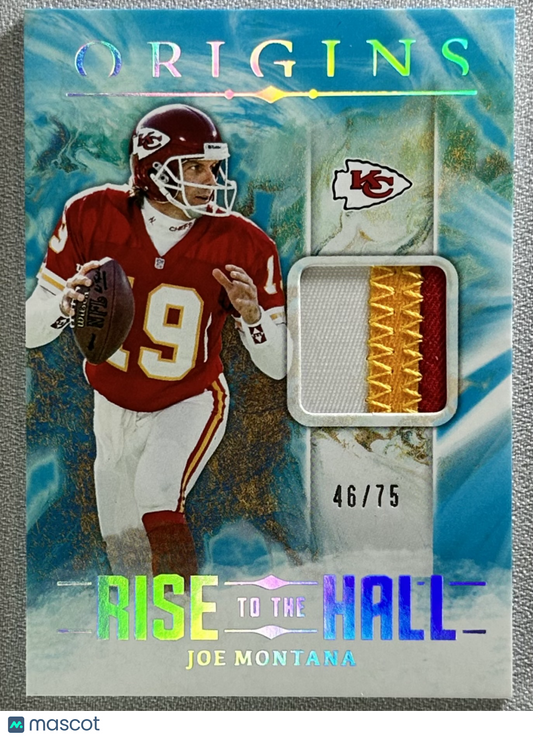 2024 Panini Origins Joe Montana Rise to the Hall Turquoise /75 #RTH-JMO