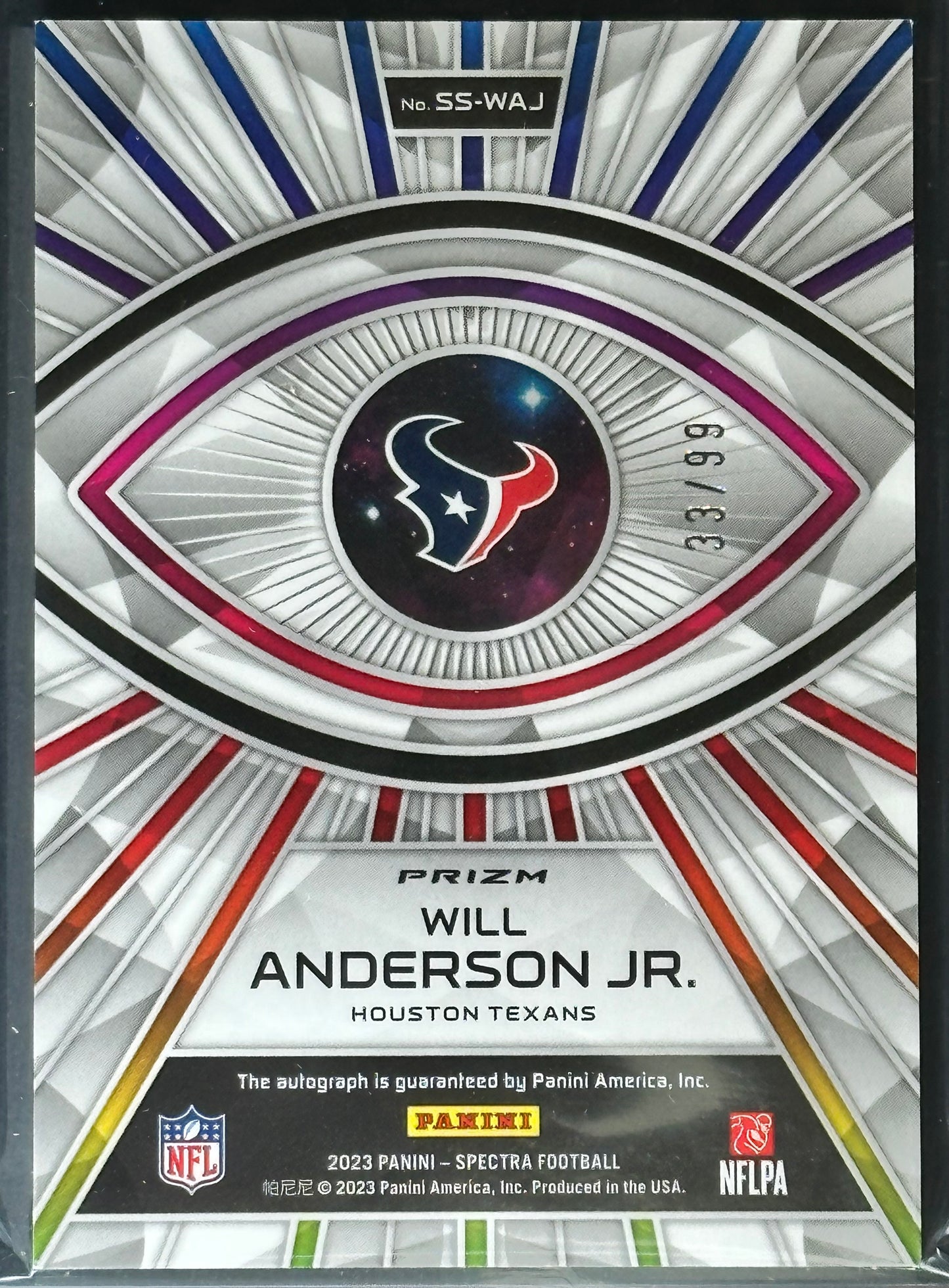 Will Anderson Jr. 2023 Panini Spectra Spectral Signatures Celestial /99 #SS-WAJ