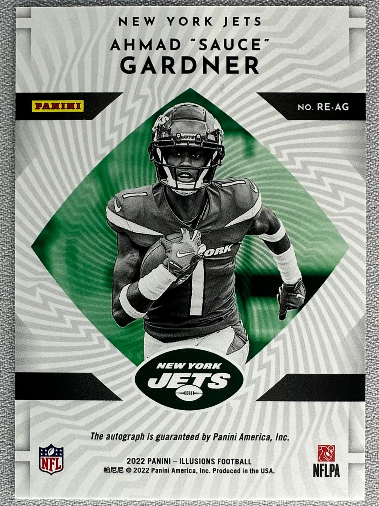 2022 Panini Illusions Ahmad "Sauce" Gardner Rookie Endorsements /199 #RE-AG RC