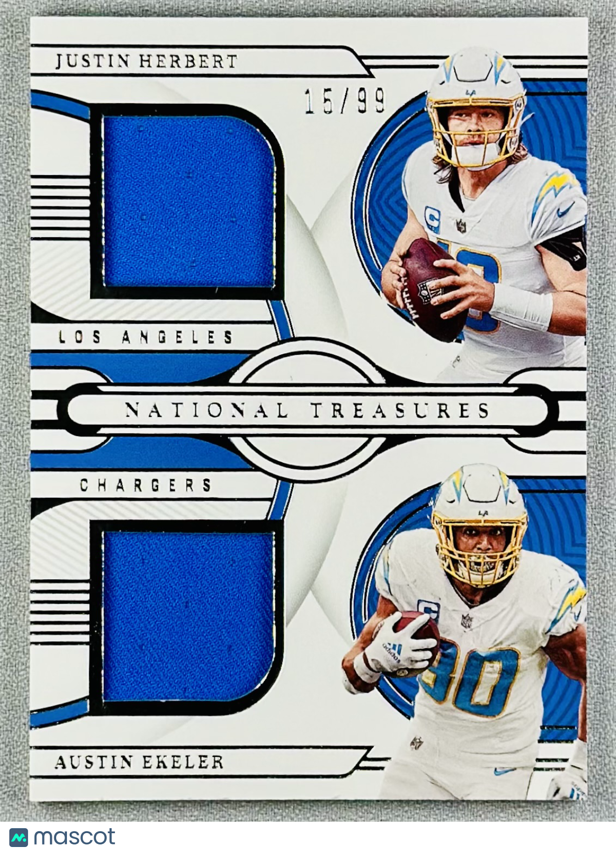 2022 Panini National Treasures Herbert/Ekeler NFL Gear Combo /99 #GCM-LAC