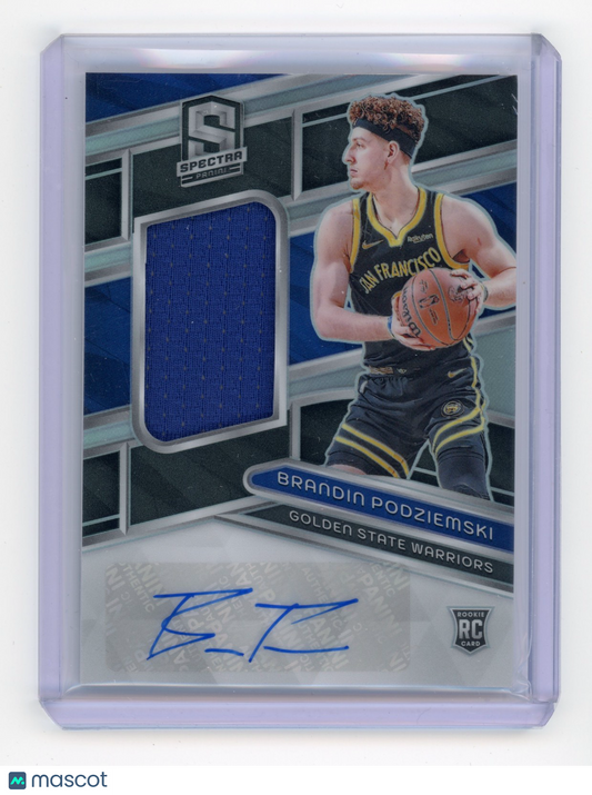2023 Panini Spectra Brandin Podziemski Rookie Patch Autograph 143/199 RC #244