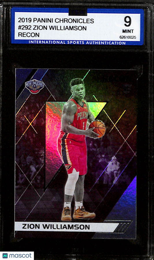 2019-20 Panini Chronicles Zion Williamson Recon #292 ISA 9