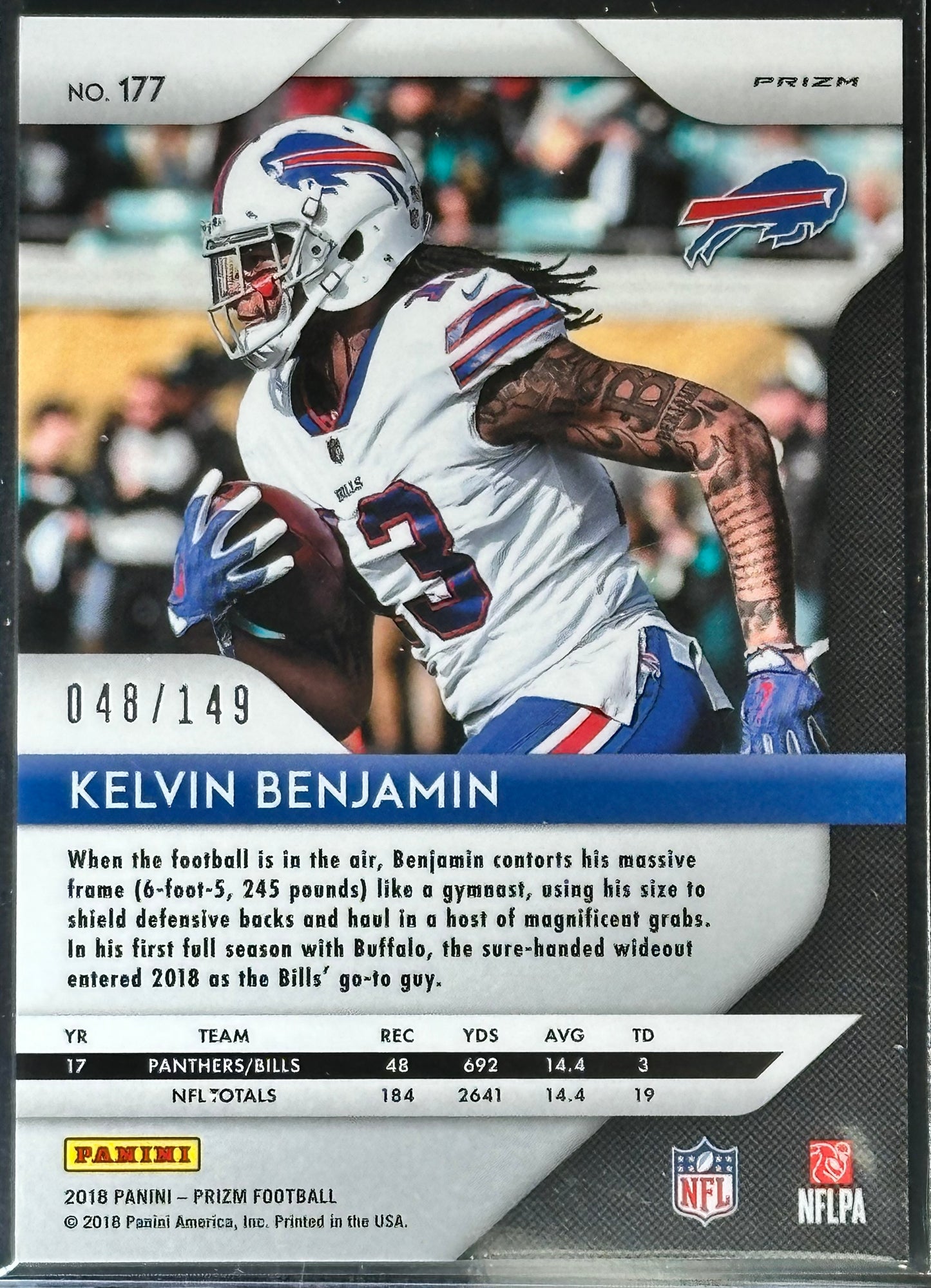 Kelvin Benjamin 2018 Panini Prizm Red Wave /149 #177