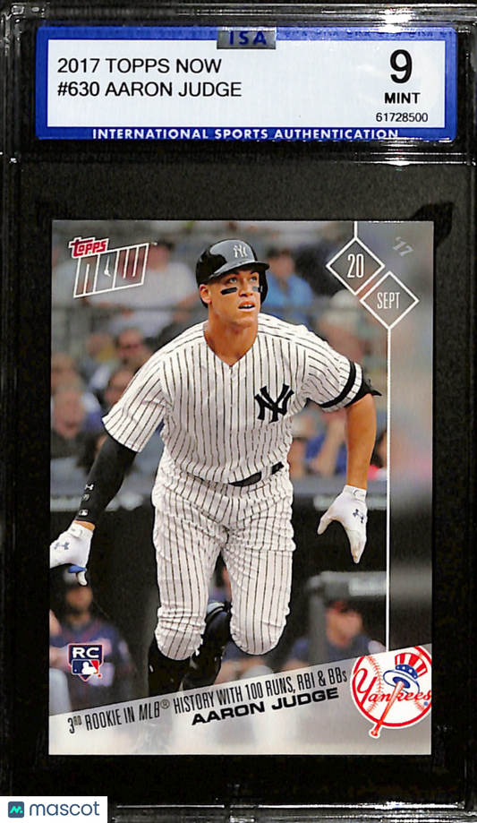 2017-18 Topps Now Aaron Judge #630 ISA 9