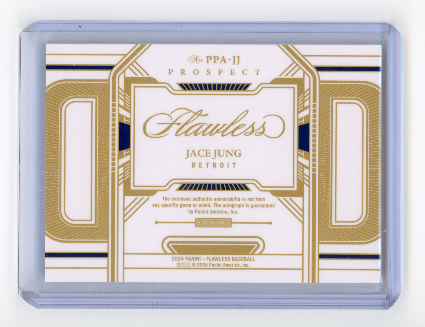 2024 Panini Flawless Jace Jung Prospect Patch Autograph 17/25 #PPA-JJ