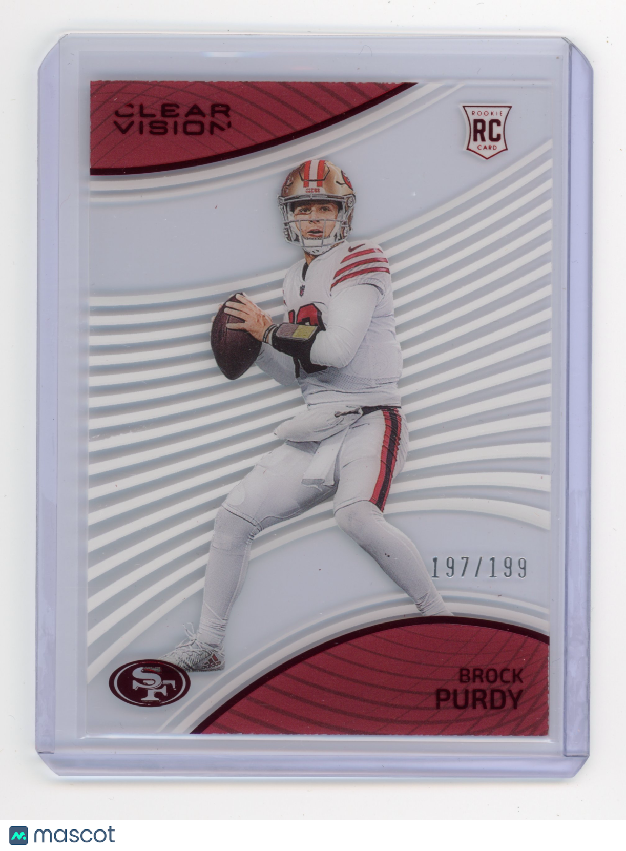 2022 Panini Chronicles Brock Purdy Clear Vision Red 197/199 RC #CVR-8