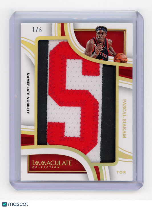 2022 Panini Immaculate Collection Nameplate Nobility Pascal Siakam 1/6 #JP-PST