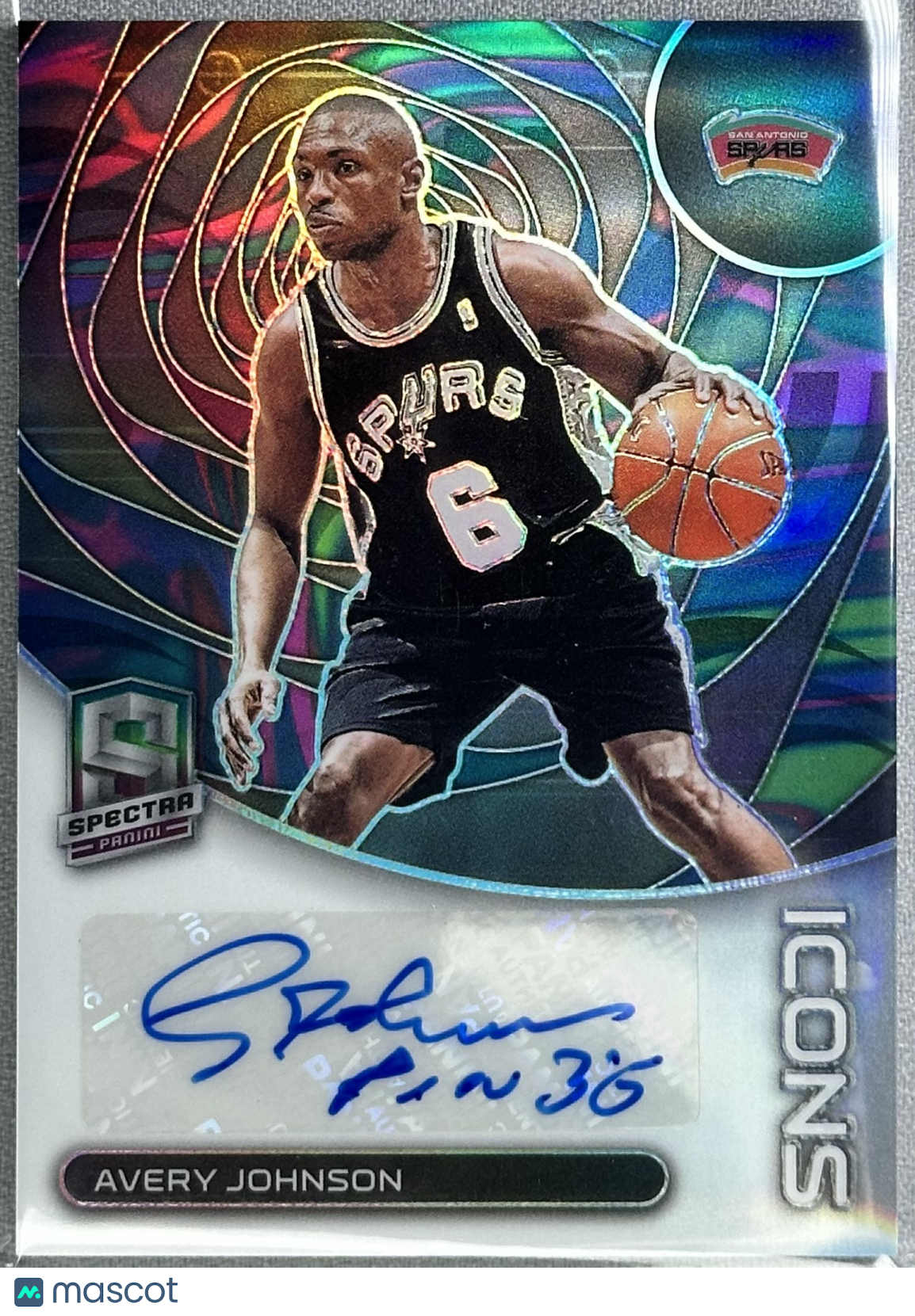 Avery Johnson 2022 Panini Spectra Icons Auto Marble /5 #IASAS