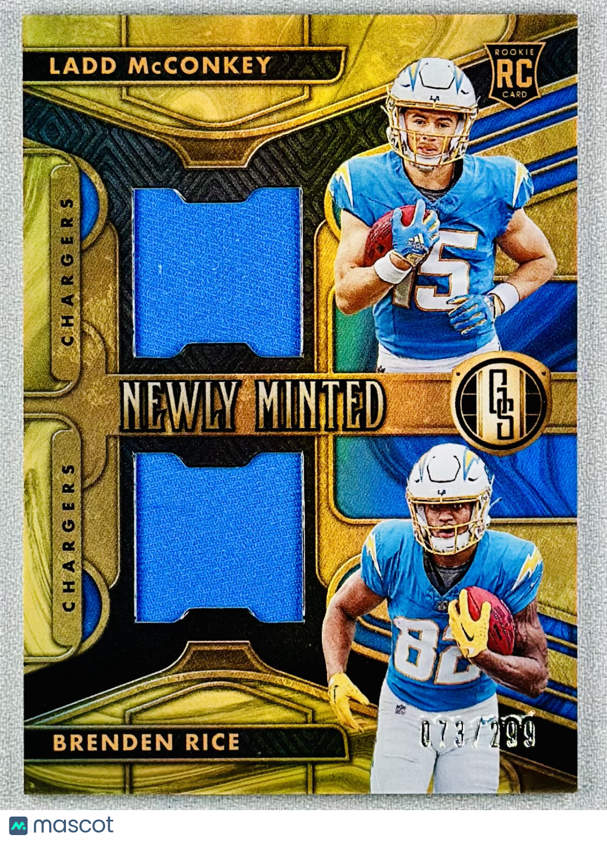 2024 Panini Gold Standard Rice/McConkey Newly Minted Mat Dual /299 #NMMD-LAC RC