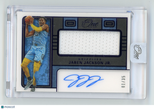 2022 Panini One and One Jaren Jackson Jr. Jumbo Jersey Auto Purple 1/35 #JJA-JJJ