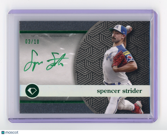 2024 Topps Diamond Icons Spencer Strider Polychromatink Auto Green Ink Blck /10