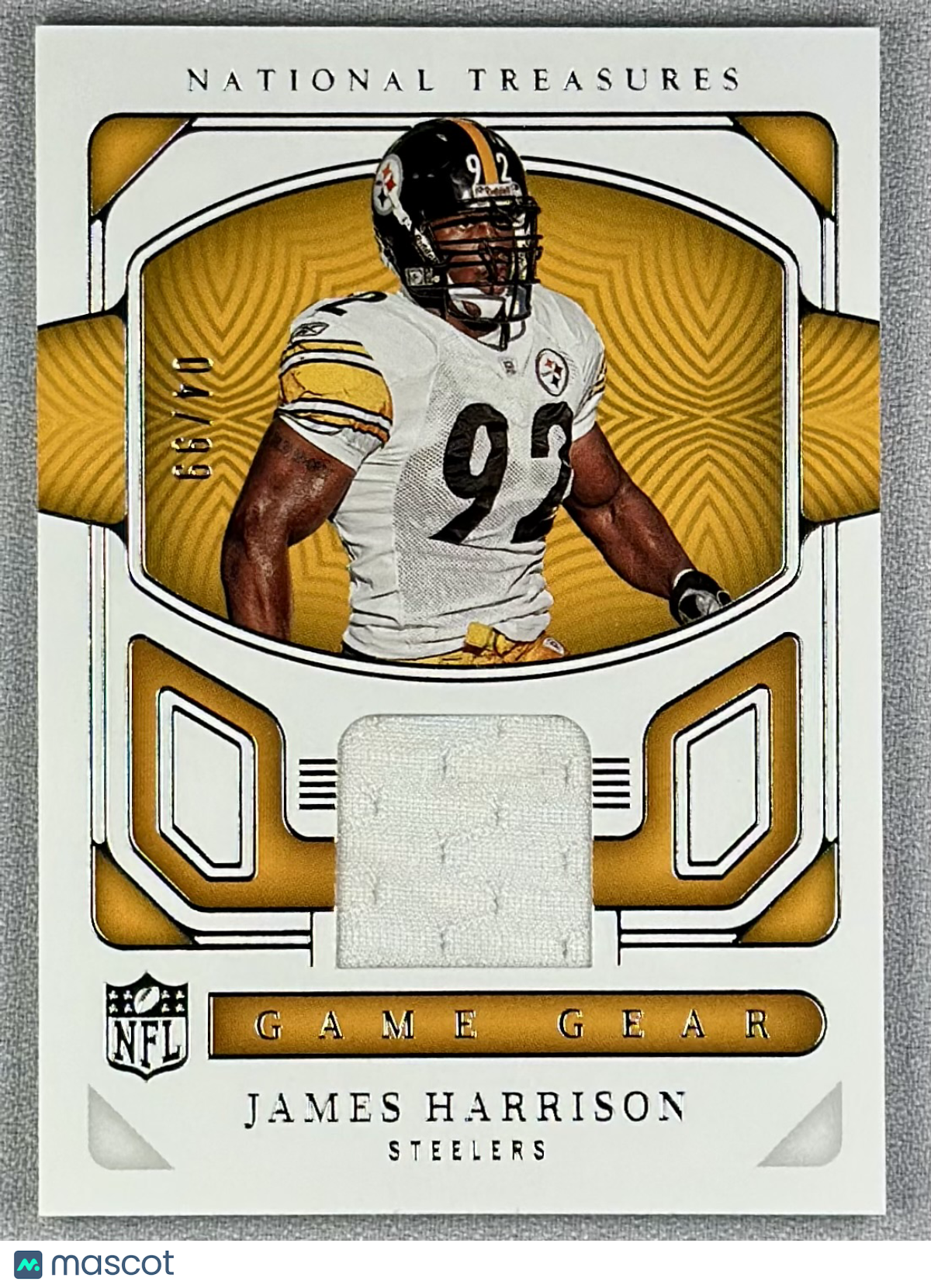 2022 Panini National Treasures James Harrison NFL Game Gear /99 #GGE-JHA