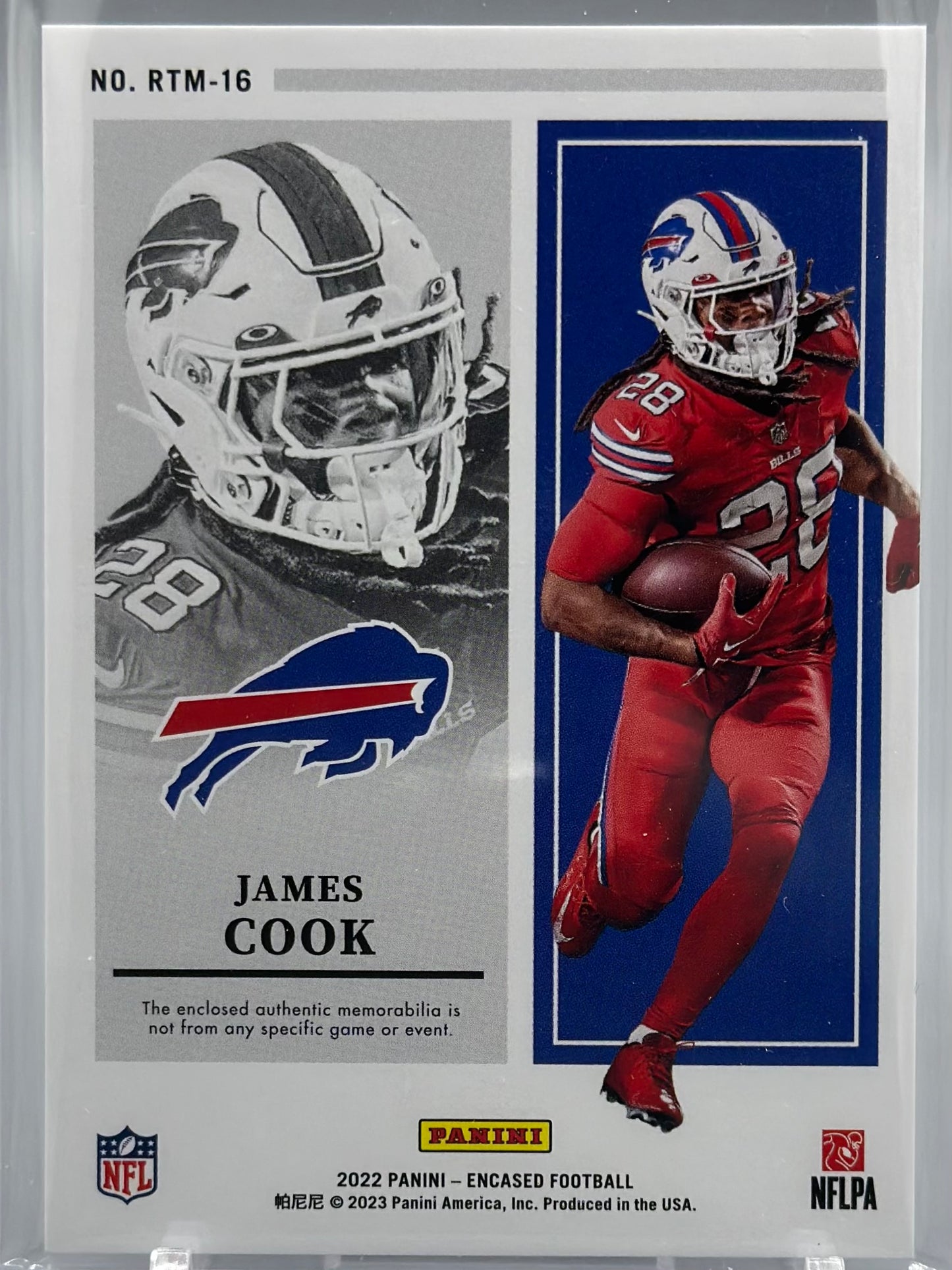 James Cook 2022 Panini Encased Rookie Triple Memorabilia /99 #RTM-16 RC