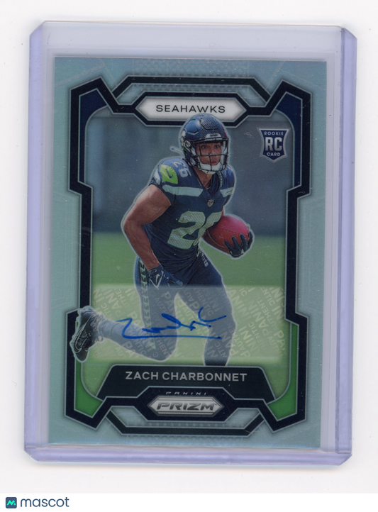 2023 Panini Prizm Zach Charbonnet Rookie Autograph Silver RC #392