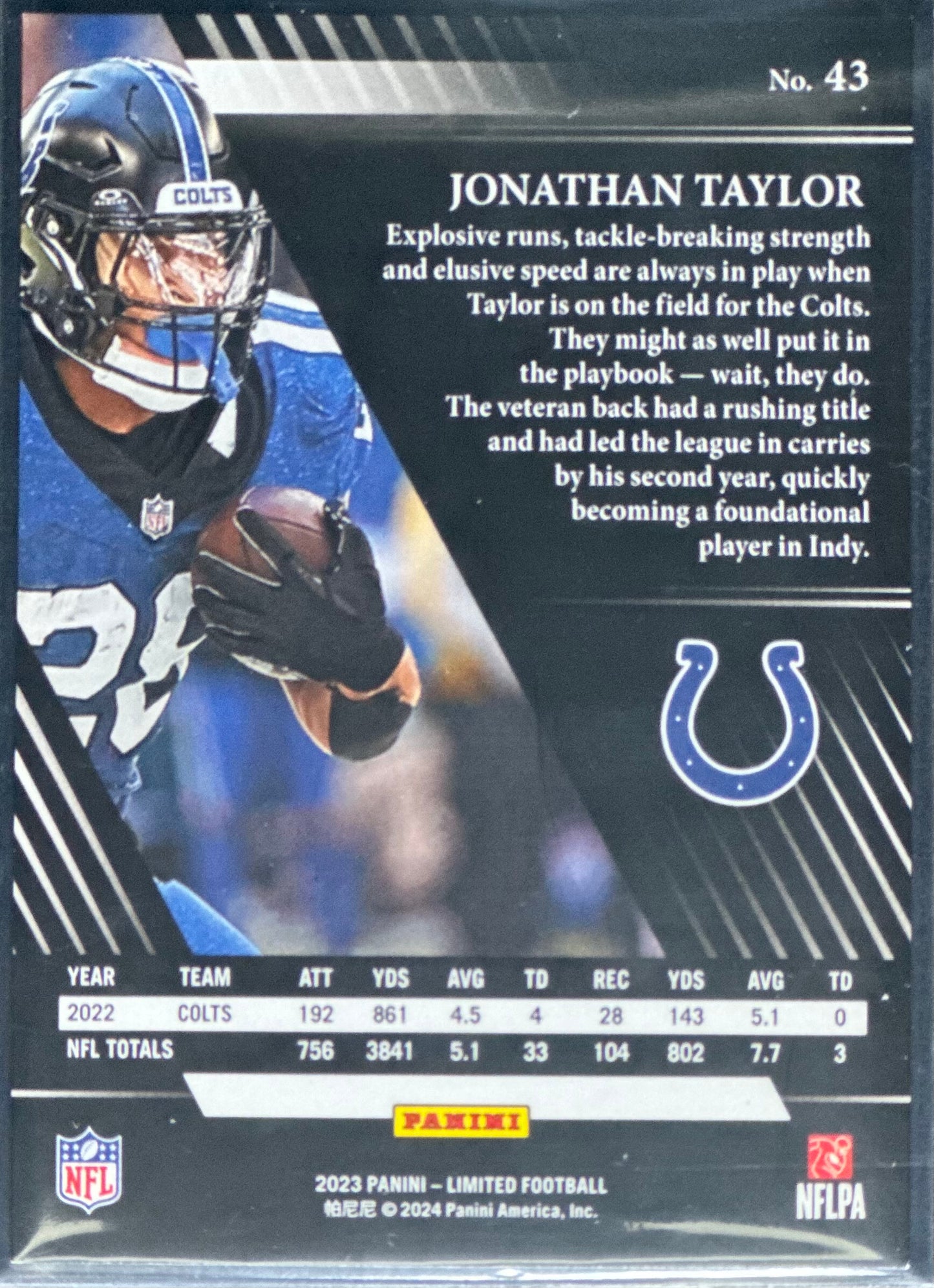 Jonathan Taylor 2023 Panini Limited Silver Spotlight /150 #43