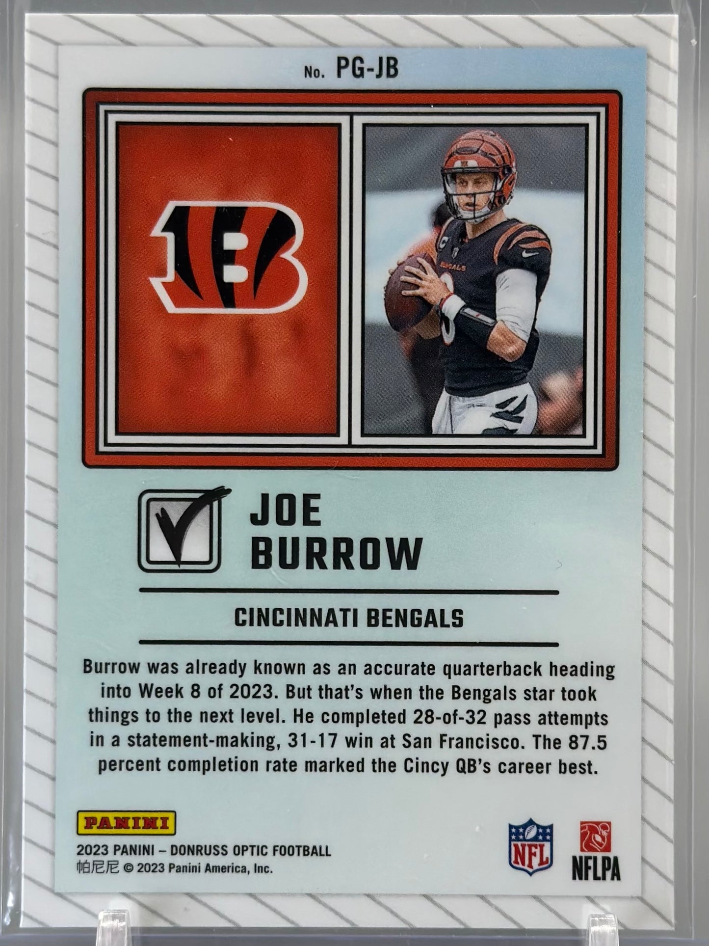 Joe Burrow 2023 Panini Donruss Optic Passing Grade #PG-JB