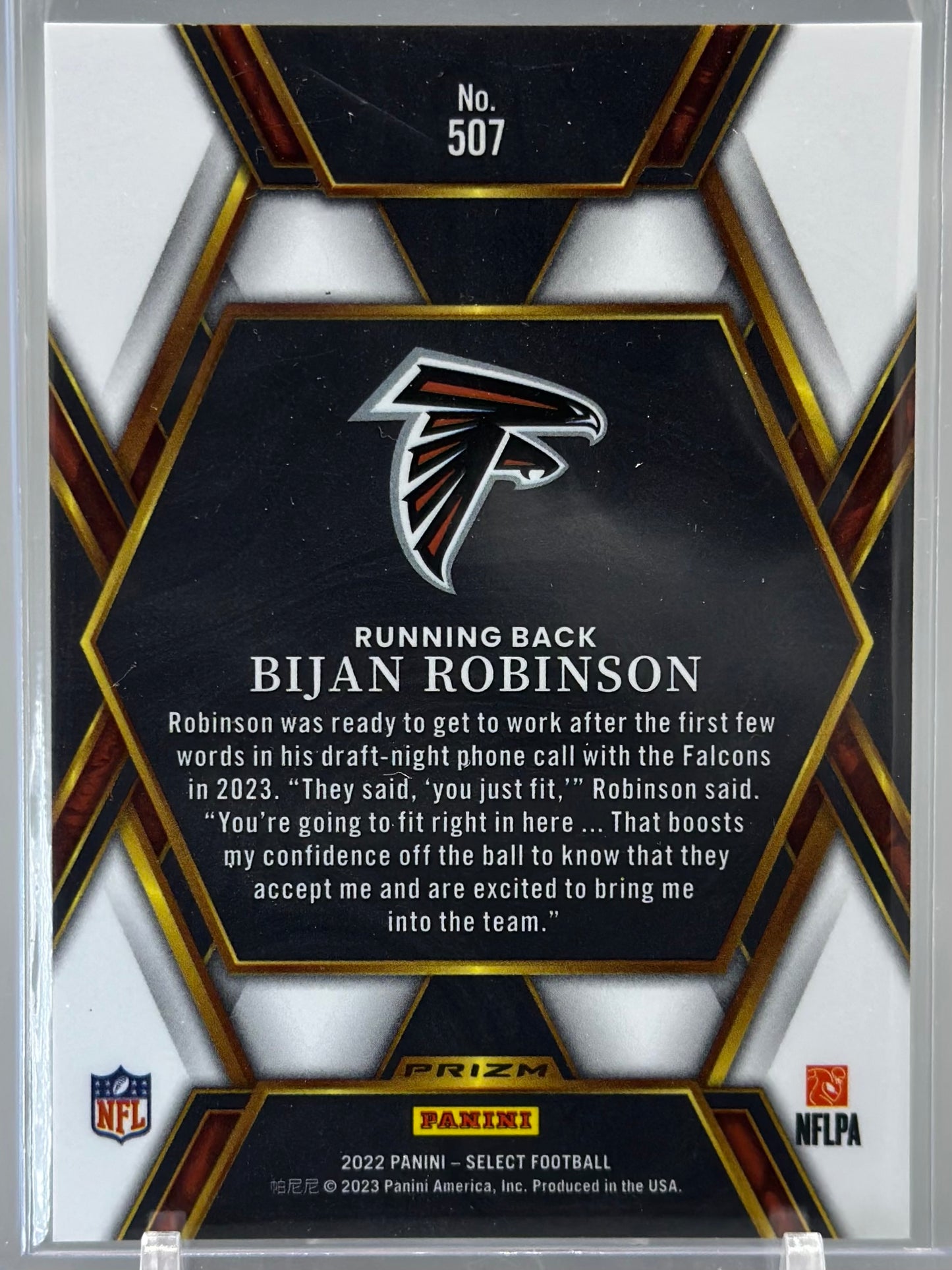 2022 Panini Select Bijan Robinson XRC Prizm #507