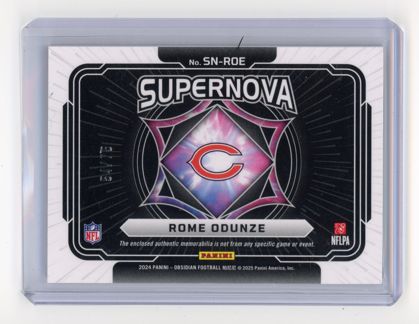 2024 Panini Obsidian Rome Odunze Supernova Red /75 #SN-ROE RC