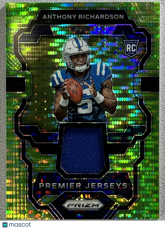 2023 Panini Prizm Anthony Richardson Premier Jerseys Neon Green Pulsar RC