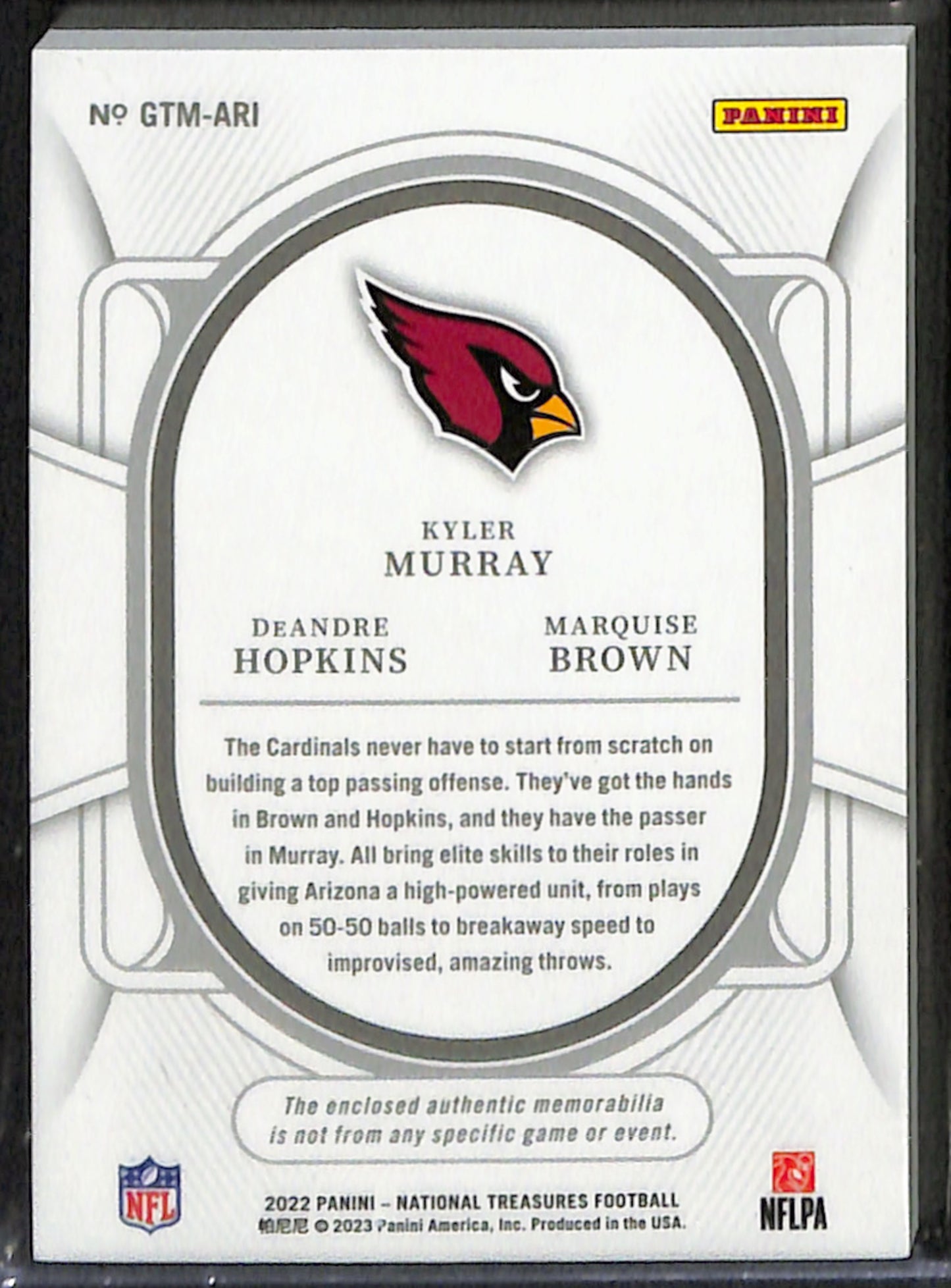 Murray Brown Hopkins 2022 National Treasures Gear Trio Materials /99 #GTM-ARI