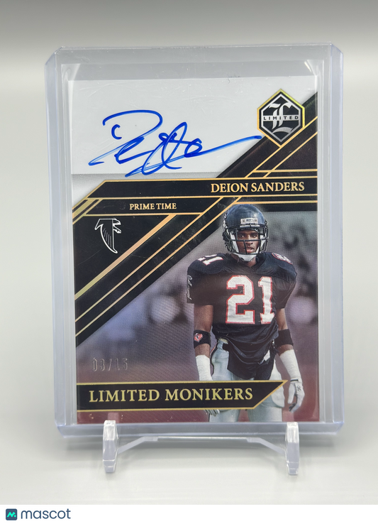 Deion Sanders 2022 Panini Limited Limited Monikers Gold Spotlight /15 #MON-DSA