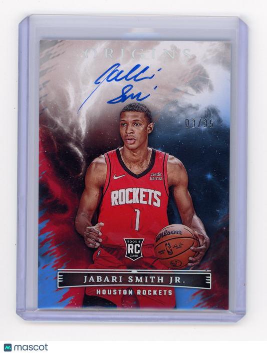 2022 Panini Origins Jabari Smith Jr. Rookie Autograph Blue RC 03/35 #RA-JSJ