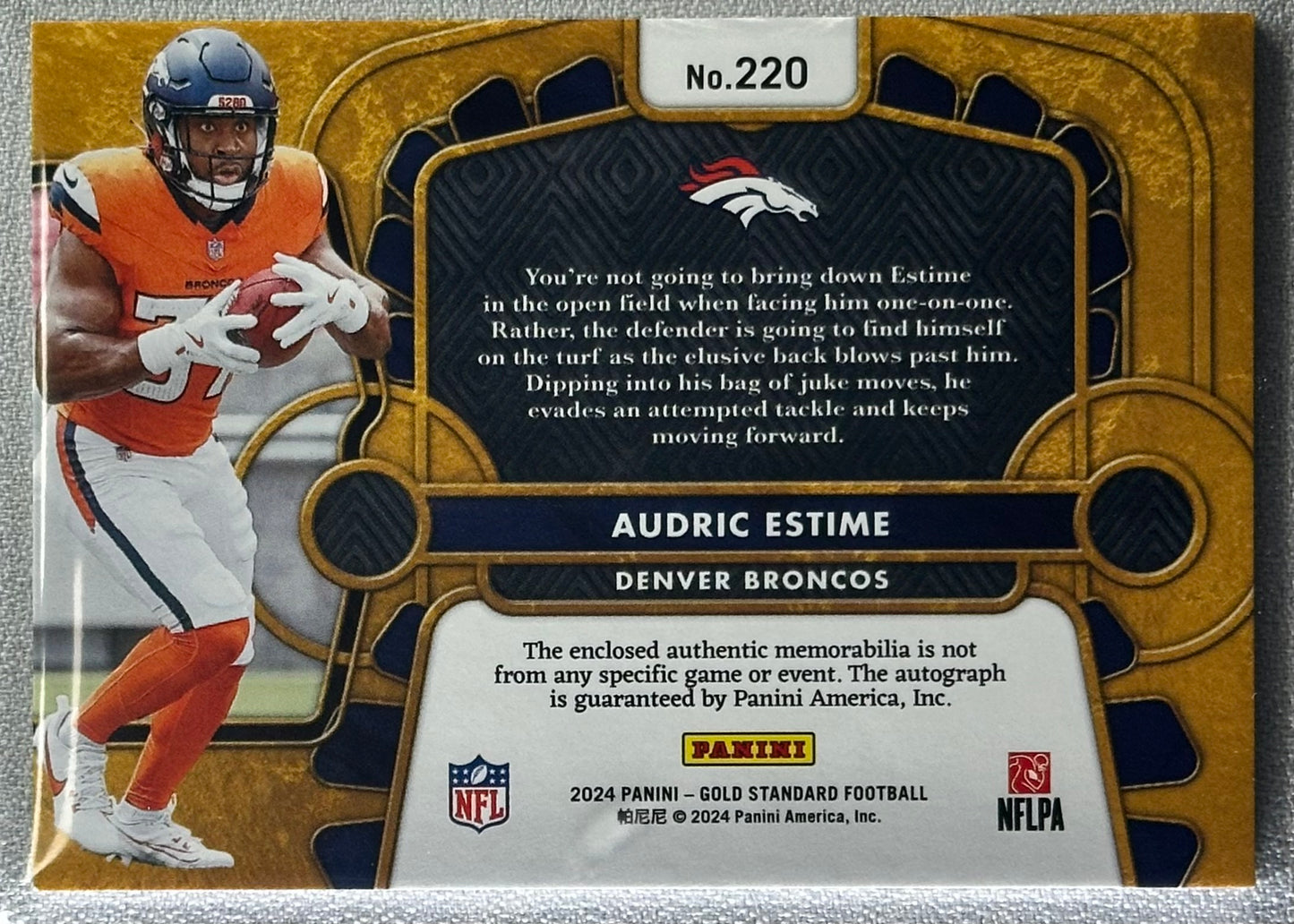 Audric Estime 2024 Panini Gold Standard RPA /199 #220 RC