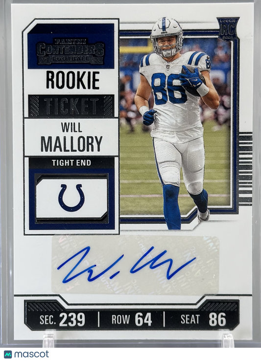 Will Mallory 2023 Panini Contenders Rookie Ticket Auto #267 RC