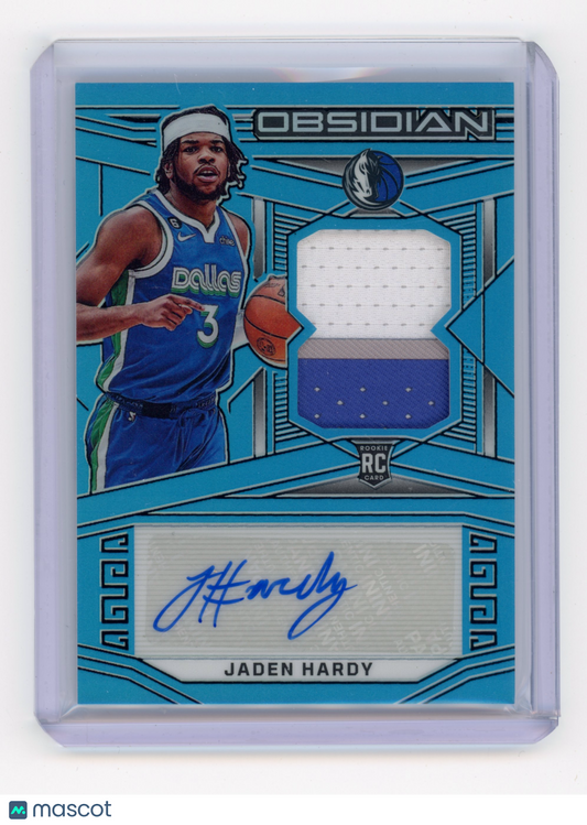2022 Panini Obsidian Jaden Hardy Rookie Jersey Autos Blue Flood RC 16/27 #210