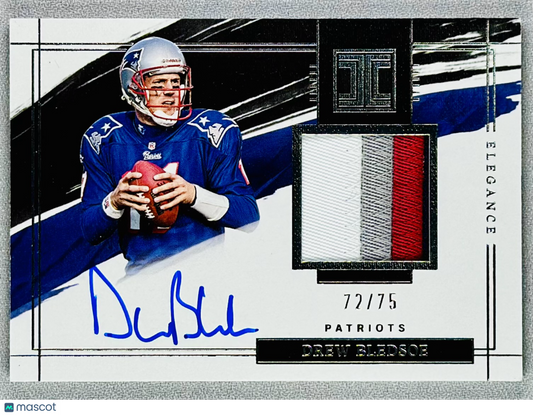 2022 Panini Impeccable Drew Bledsoe Elegance Patch Auto /75 #ERADBL