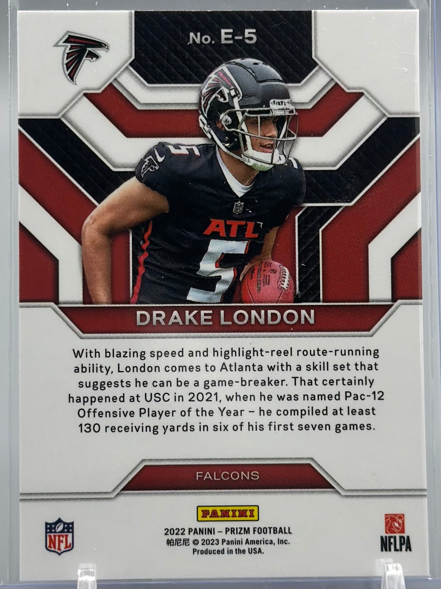 Drake London 2022 Panini Prizm Emergent #E-5 RC