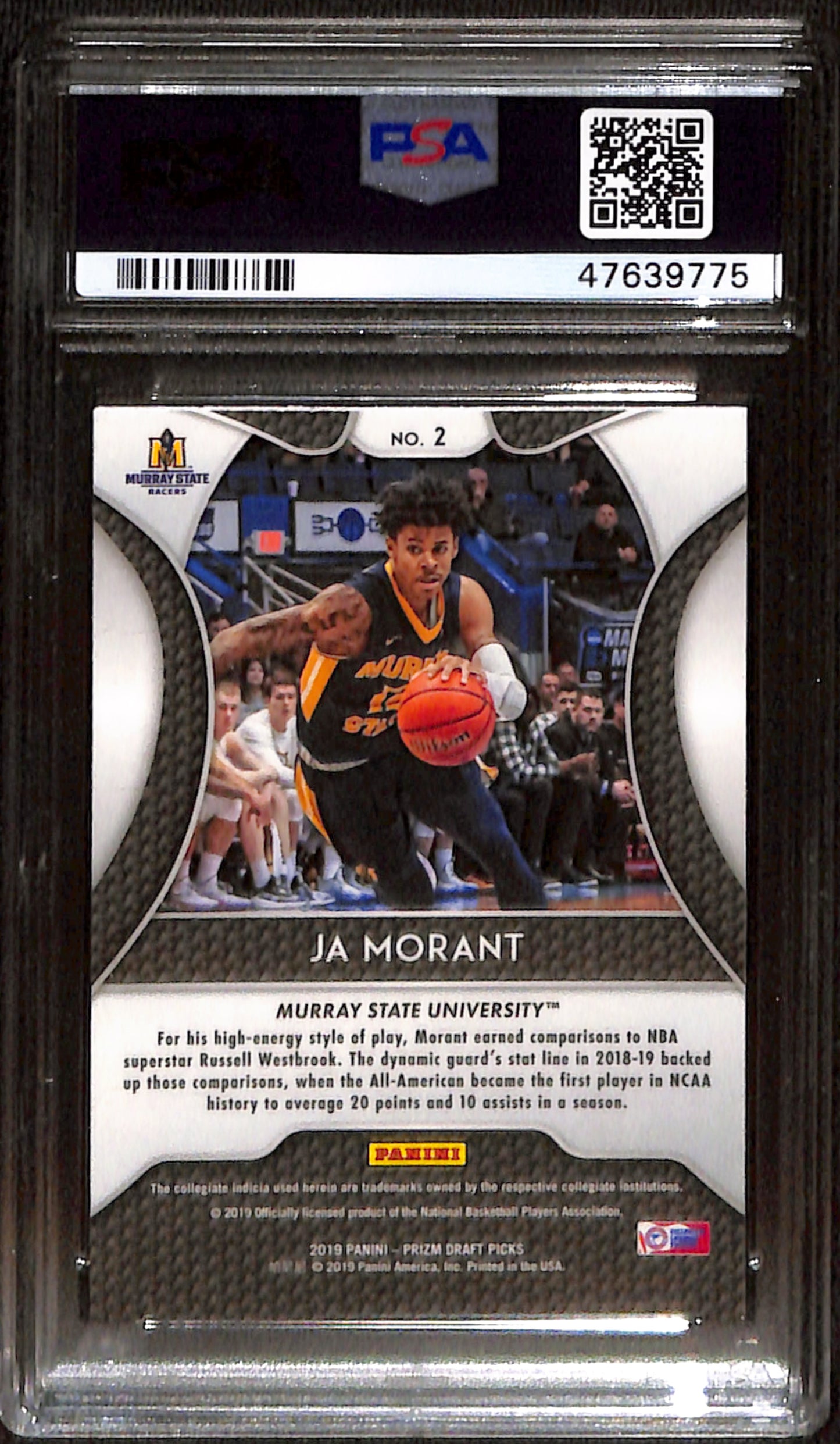 2019-20 Prizm Draft Picks Ja Morant #2 PSA 9