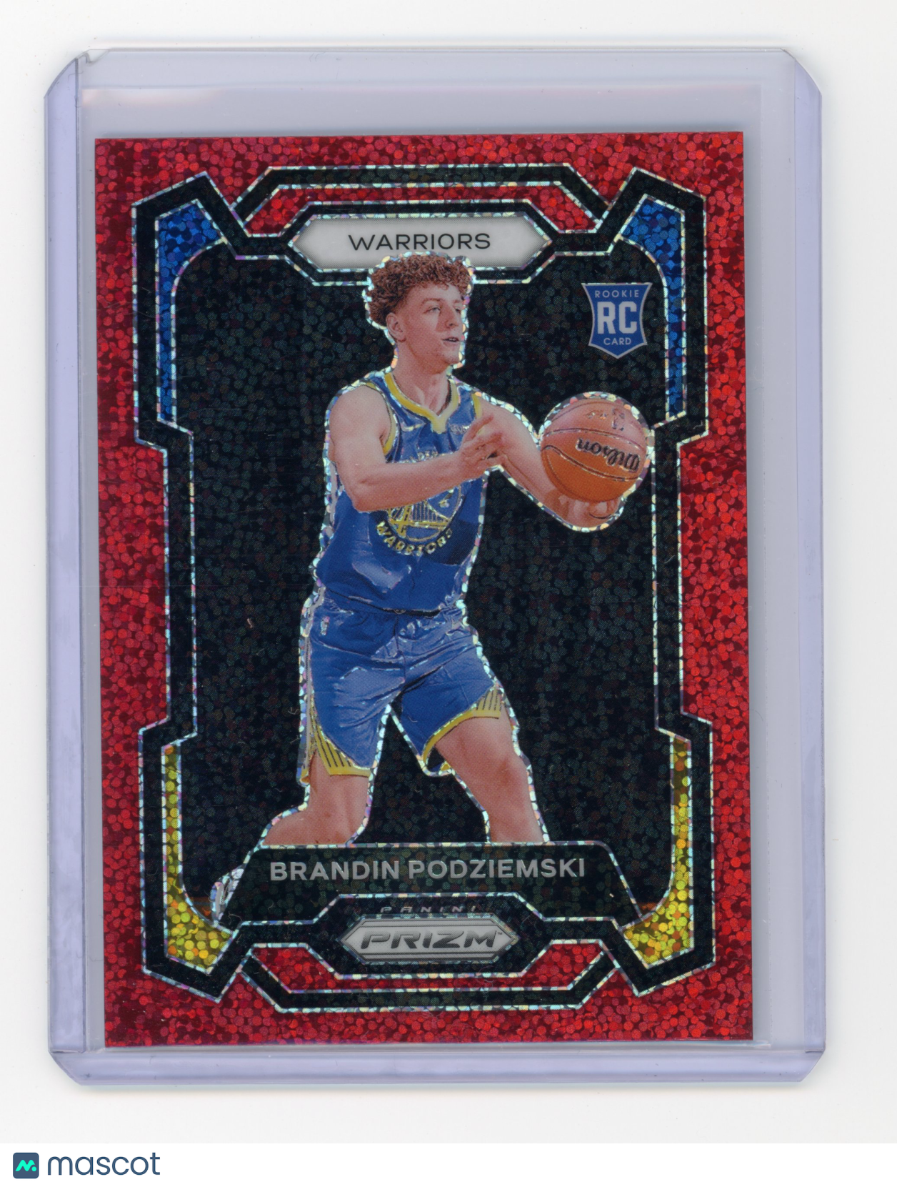 2023 Panini Prizm Brandin Podziemski Red Sparkle RC #147