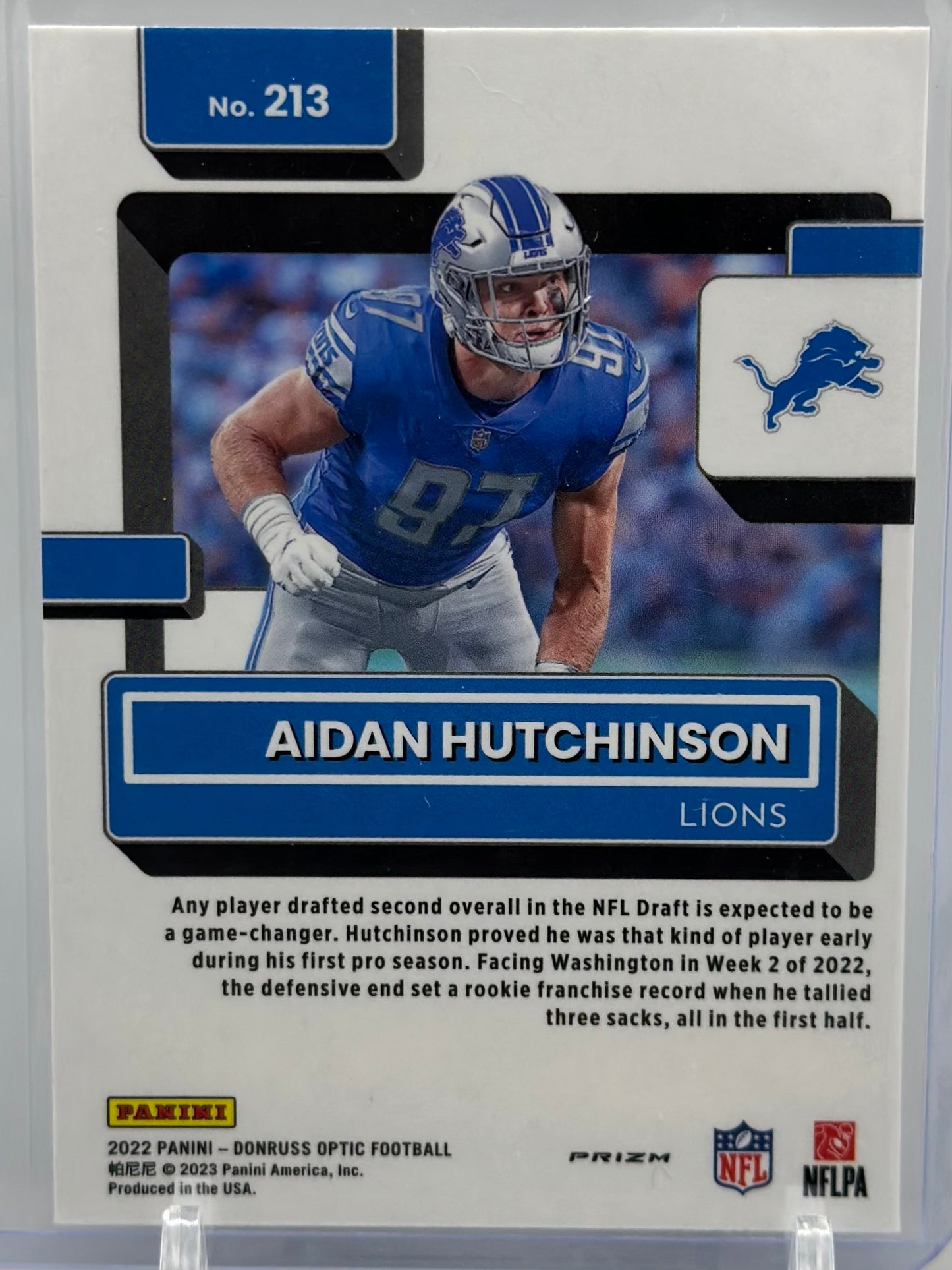 Aidan Hutchinson 2022 Panini Donruss Optic Pink #213 RC