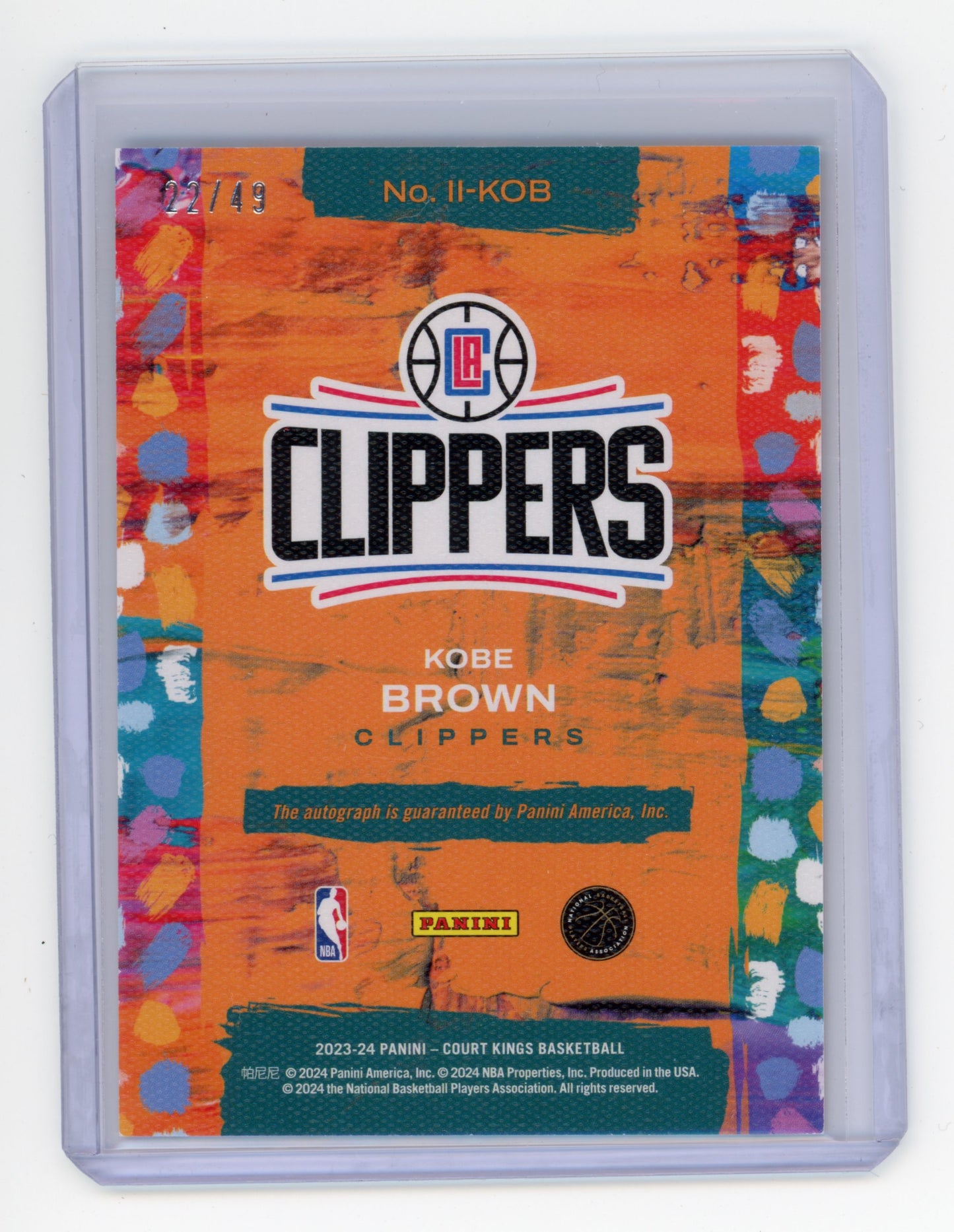 2023 Panini Court Kings Kobe Brown Impressionist Ink Ruby /49 #II-KOB RC