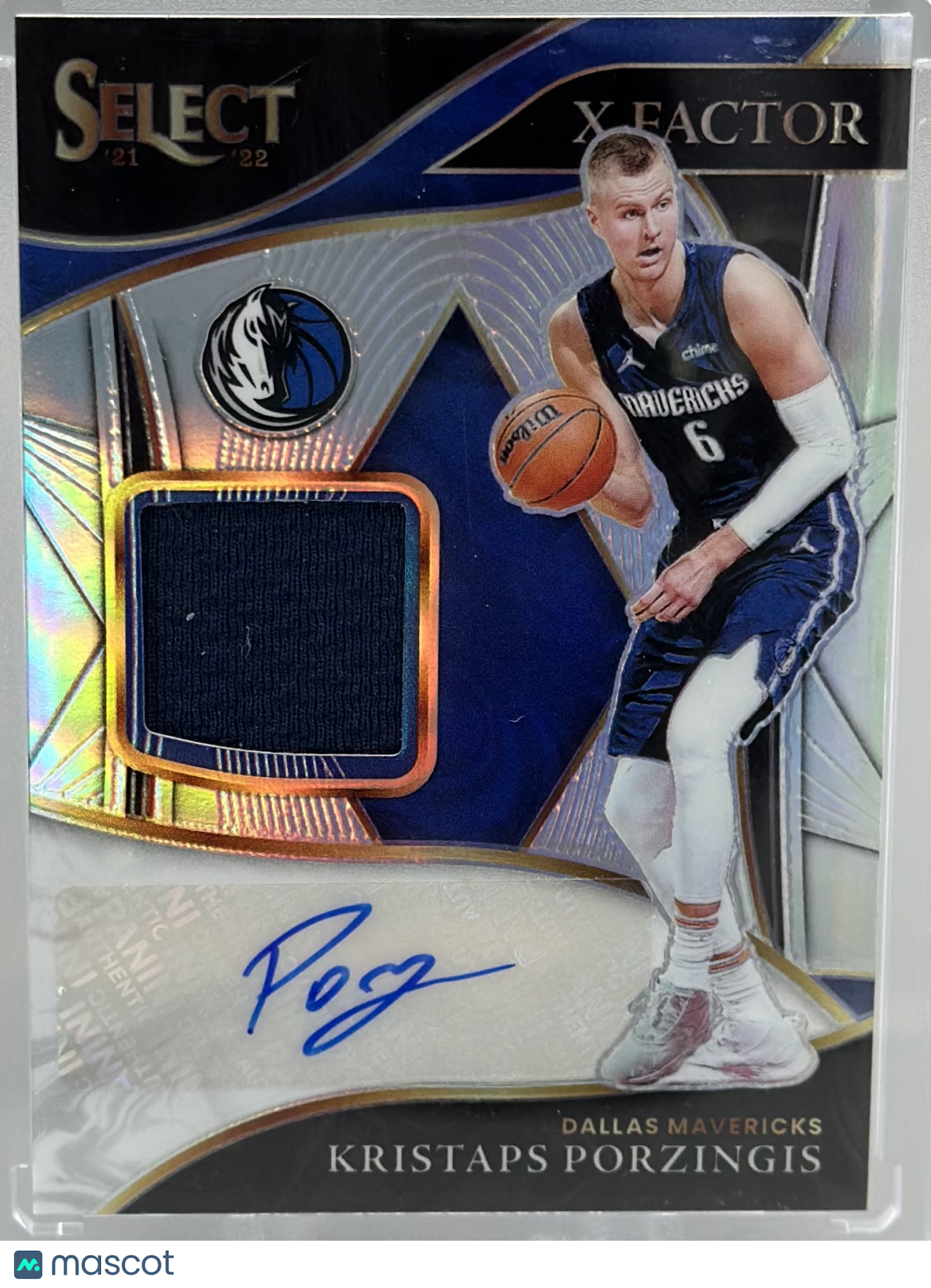 Kristaps Porzingis 2021 Panini Select X-Factor Patch Auto /99 #XF-KPZ Game-worn