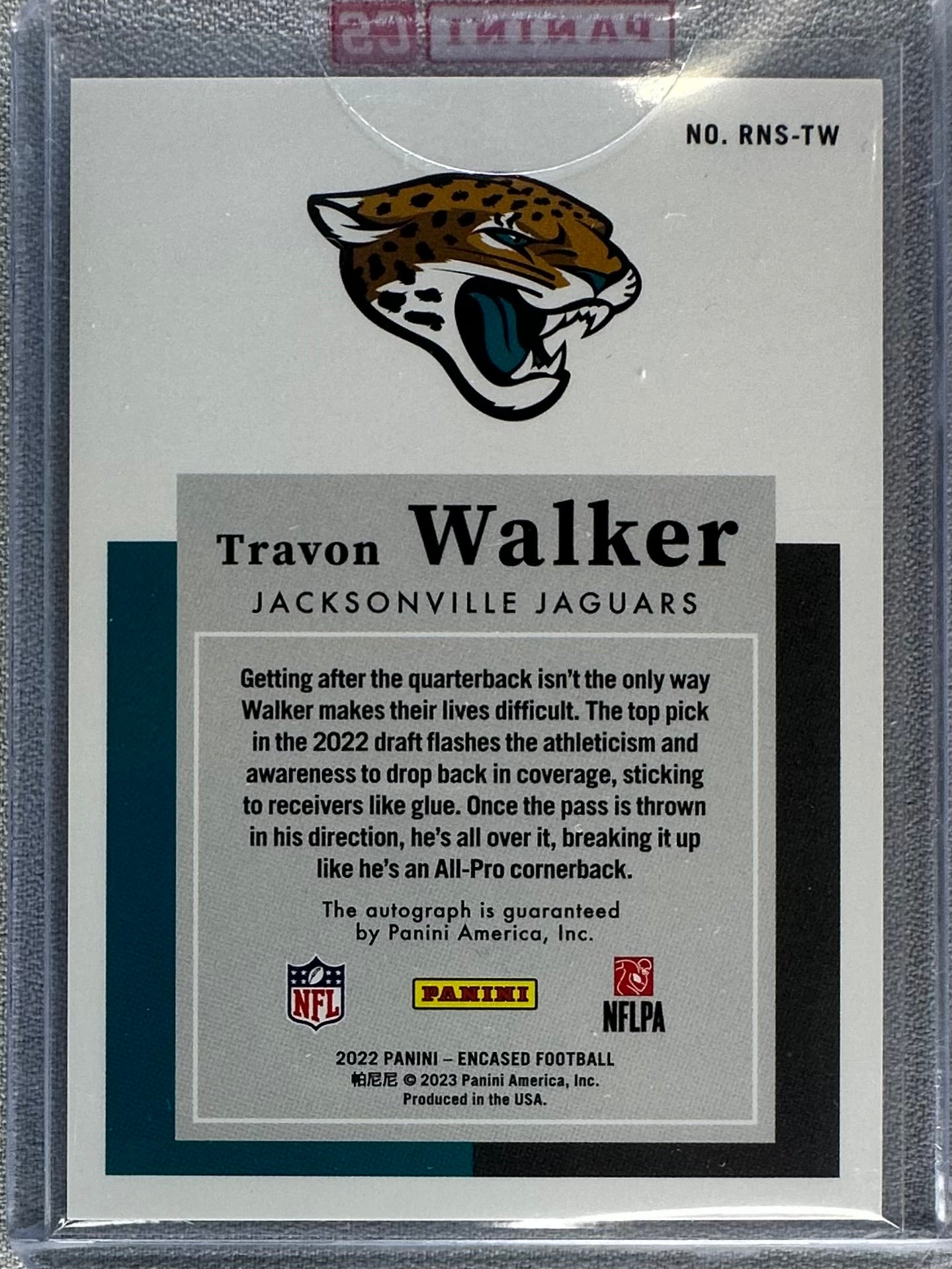 2022 Panini Encased Travon Walker Rookie Notable Signatures /99 #RNSTW RC