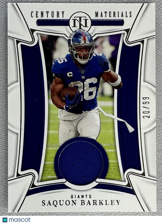 2022 Panini National Treasures Saquon Barkley Century Materials /99 #CEN-SBA