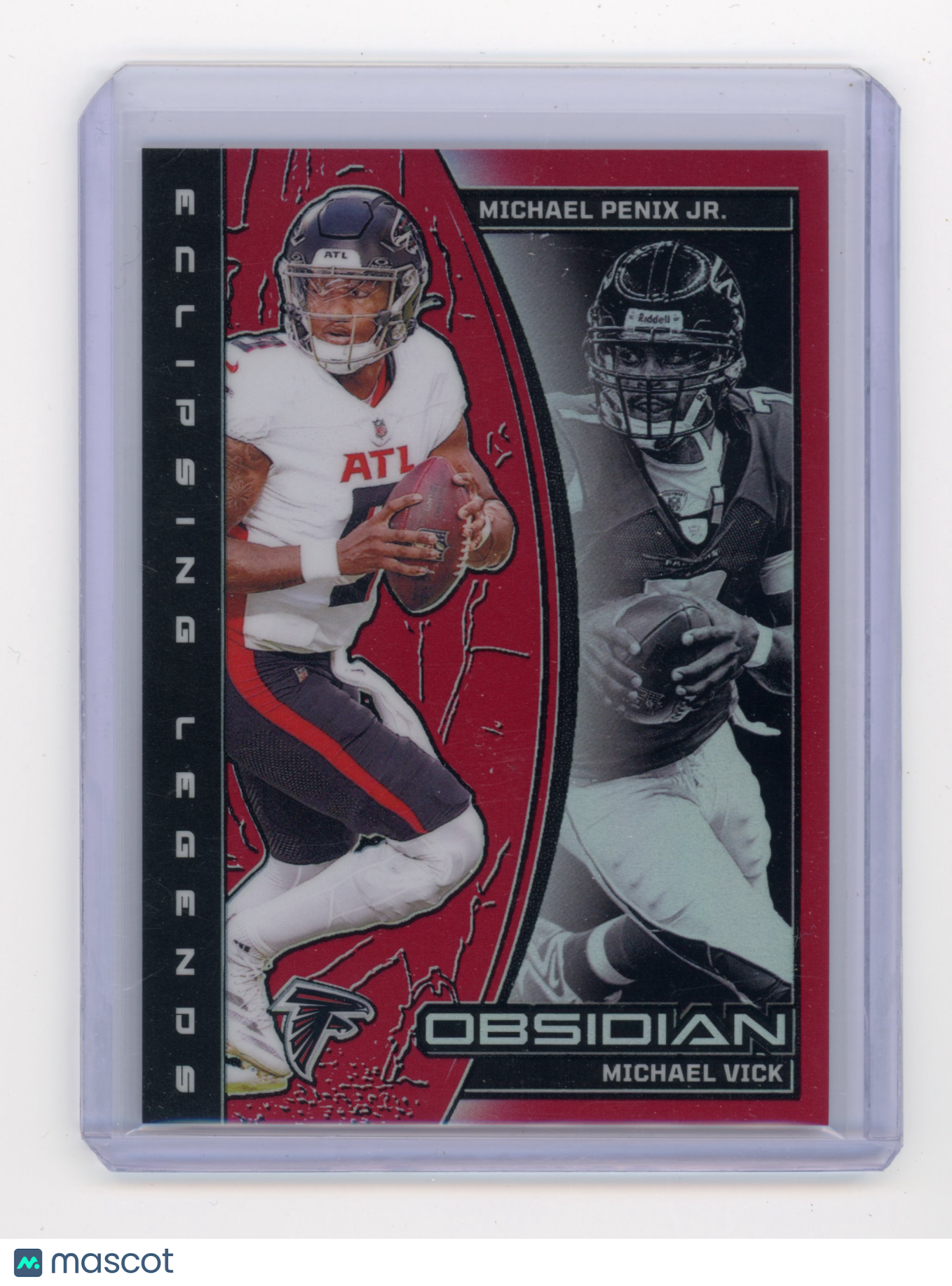 2024 Panini Obsidian Vick Penix Jr. Eclipsing Legends Red 74/75 #2