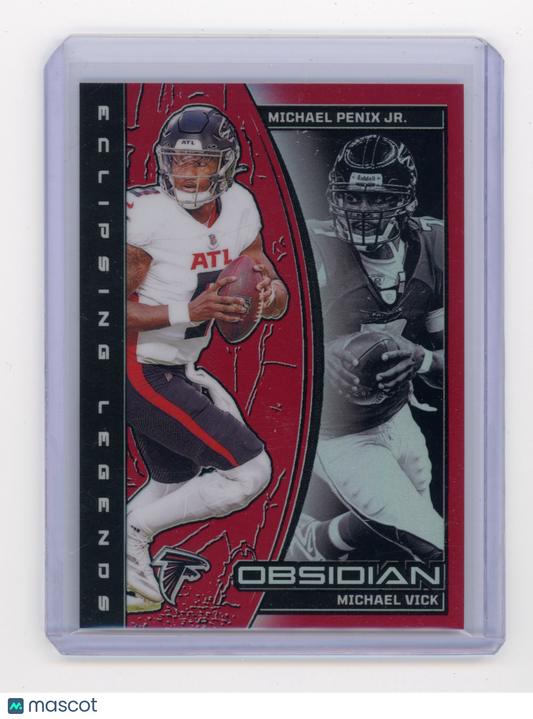 2024 Panini Obsidian Vick Penix Jr. Eclipsing Legends Red 74/75 #2